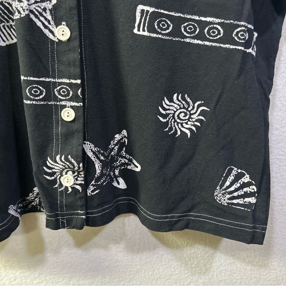 Vintage Fish Print Light Weight Cruise Wear Casual Button Up Top Women’s size L - Picture 5 of 11